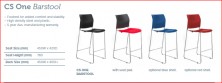 CS One Bar Stool. Options Black, White, Red Or Blue Plastic Shell. Option Upholstered Seat Extra. Any Colour